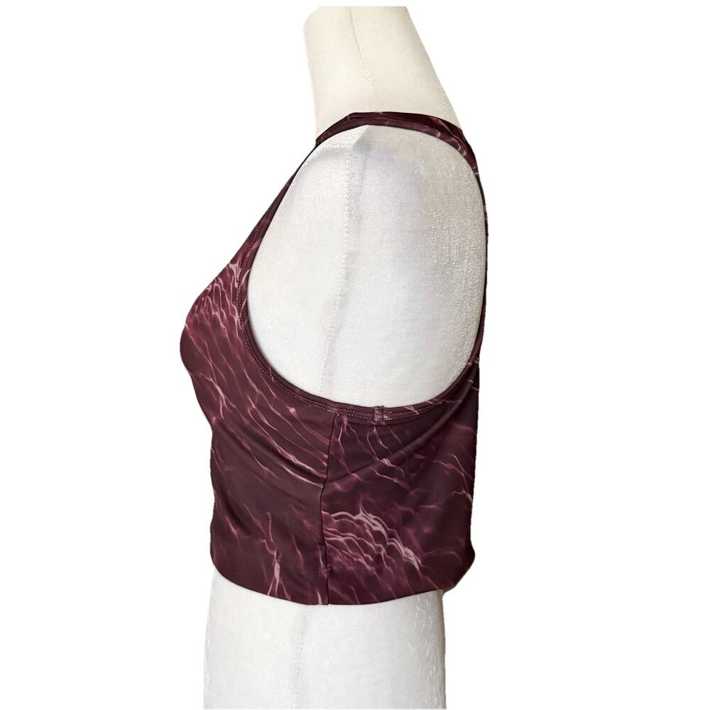 Sage Collective Womens Large Cropped Tank Top Shelf Bra Racerback Vneck Purple - Picture 6 of 6
